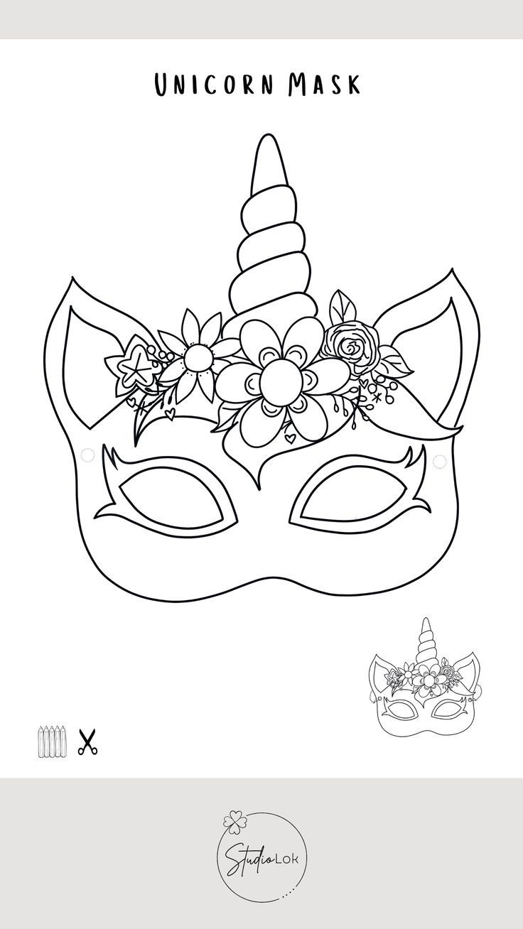 Unicorn Mask Printable throughout Free Printable Unicorn Mask Template