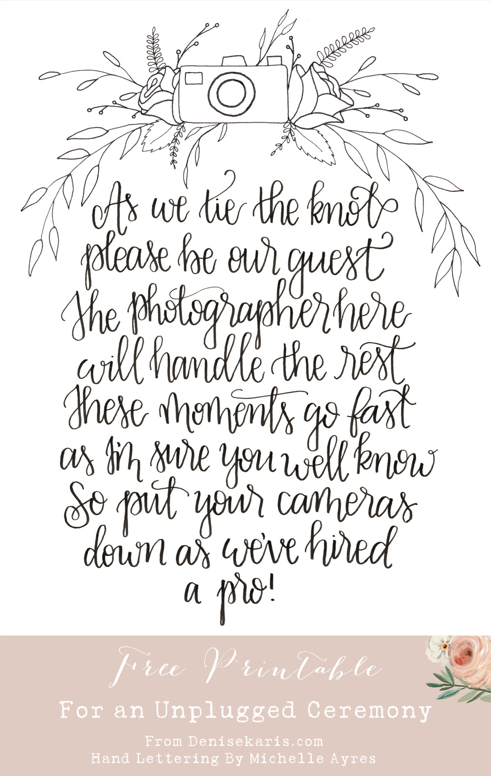 Unplugged Ceremony Free Printable - Denise Karis Photography with regard to Unplugged Ceremony Sign Printable Free