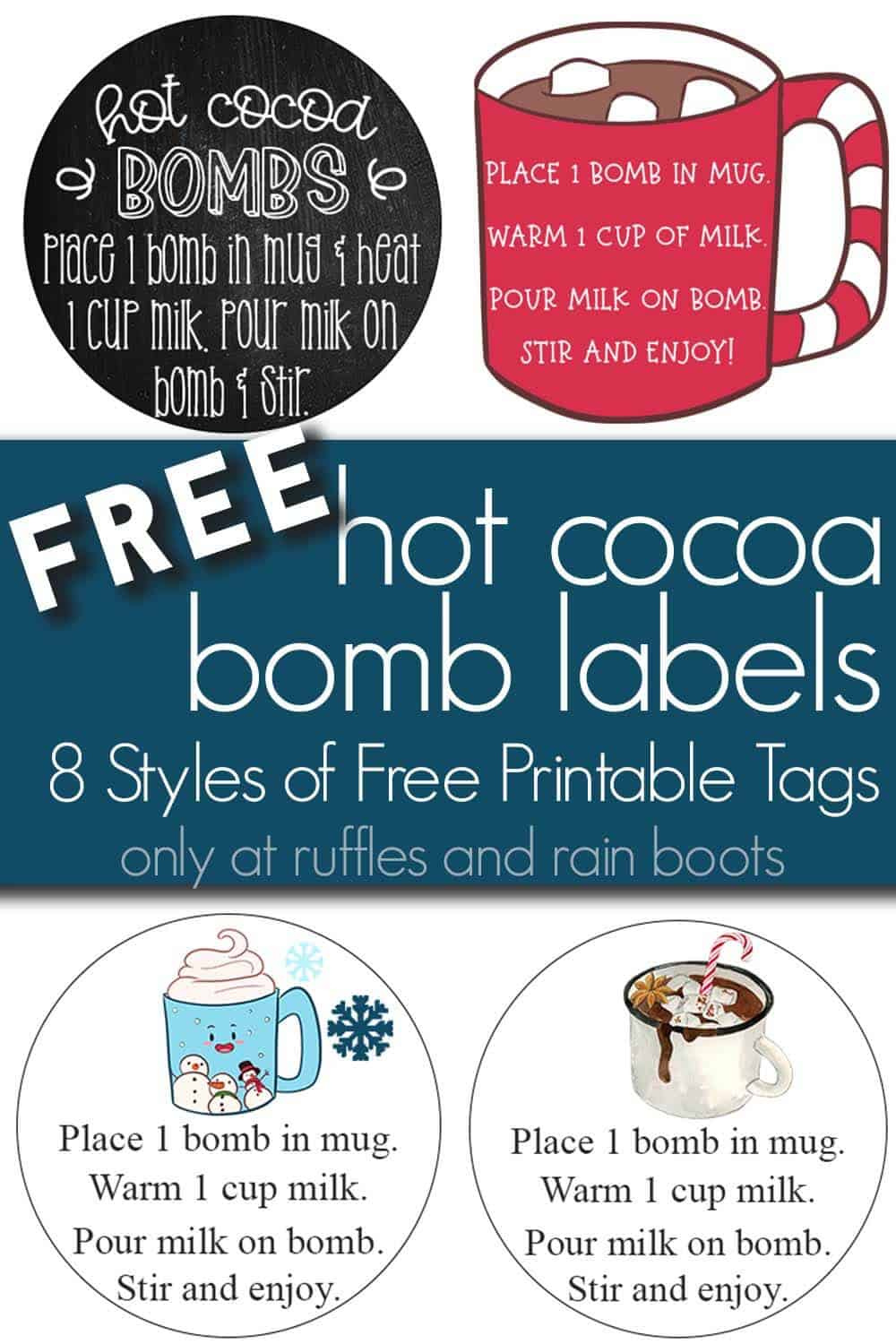 Use These [Free Printable] Hot Cocoa Bomb Labels For Gift Giving! for Hot Cocoa Bombs Instructions Free Printable
