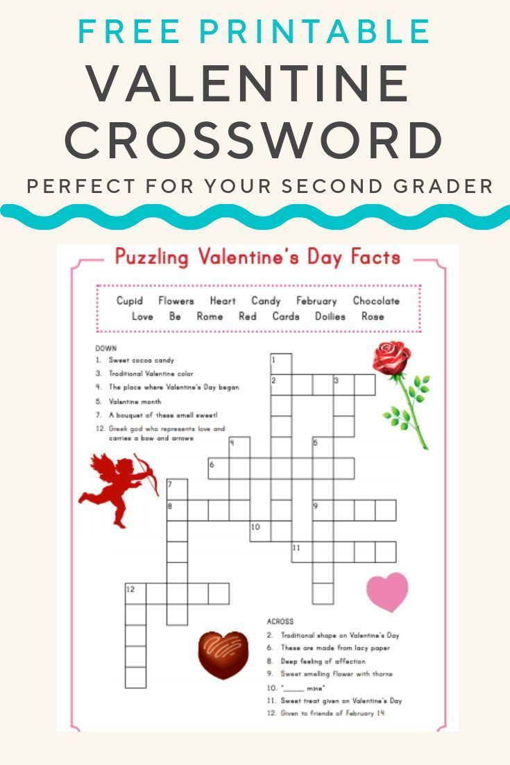 Valentine Crossword | Worksheet | Education with Free Valentine Crossword Puzzles Printable