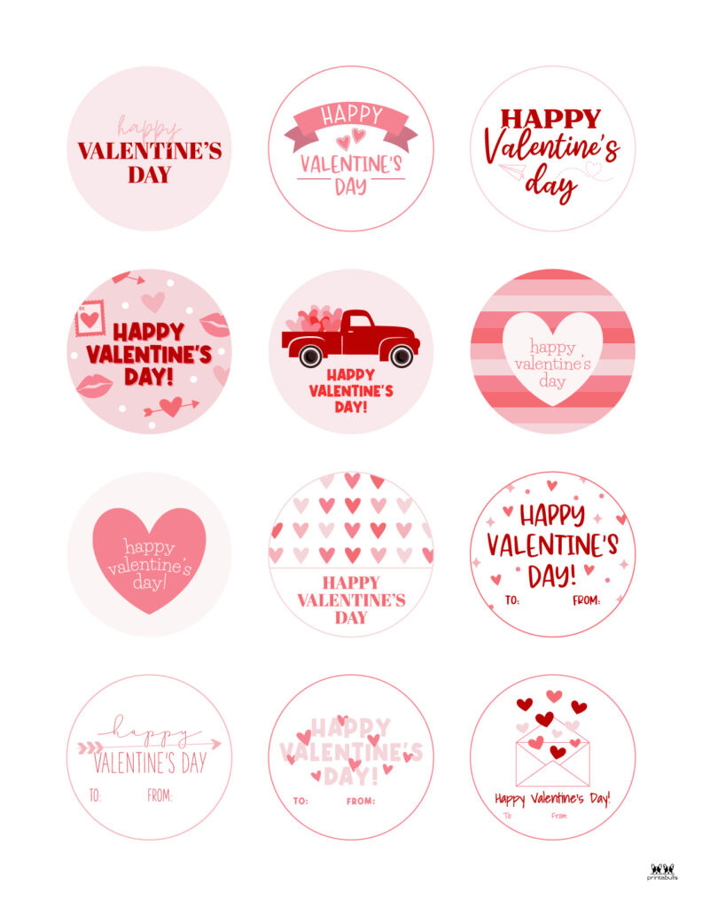 Valentine Tags - 300 Free Printable Tags | Printabulls regarding Valentines Gift Tags Free Printable