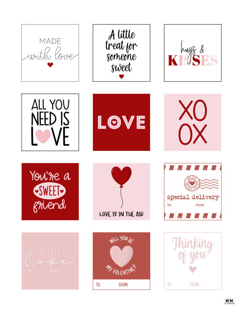 Valentine Tags - 300 Free Printable Tags | Printabulls with regard to Free Printable Valentine&amp;#039;S Tags