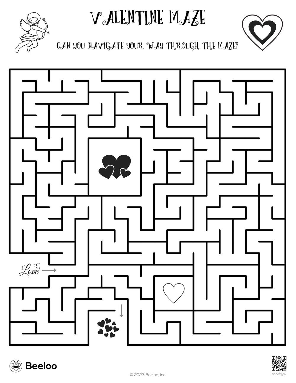 Valentine-Themed Mazes • Beeloo Printable Crafts And Activities for Free Printable Valentine Mazes