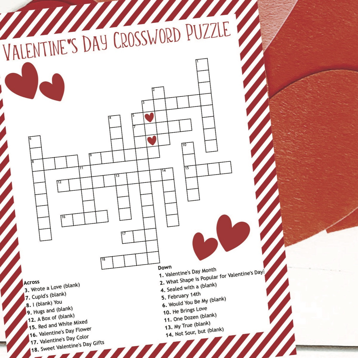 Valentine&amp;#039;S Day Crossword Puzzle throughout Valentine Crossword Printable