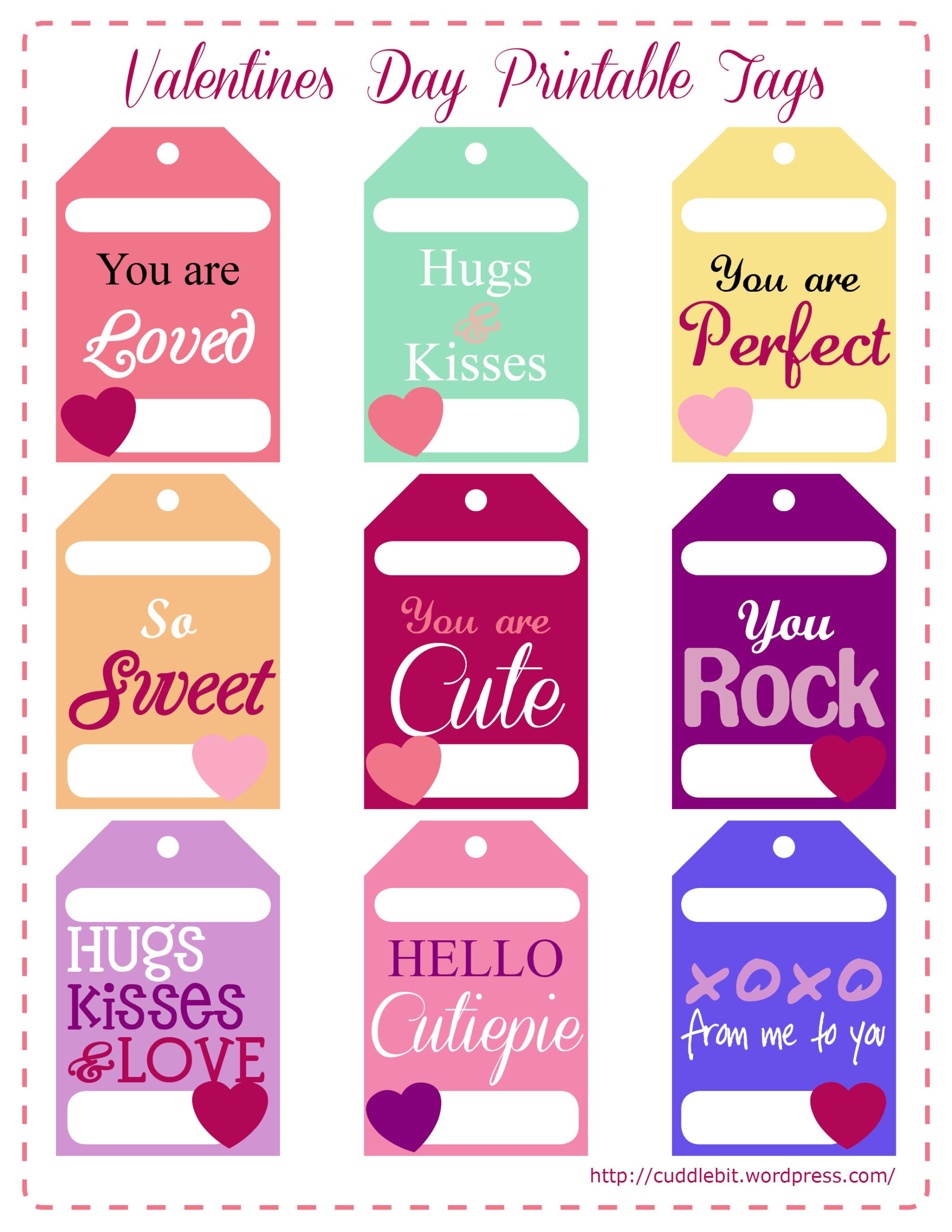 Valentine&amp;#039;S Day Tags Printable Free - Printable Bliss For Everyone regarding Free Printable Valentine&amp;amp;#039;s Tags