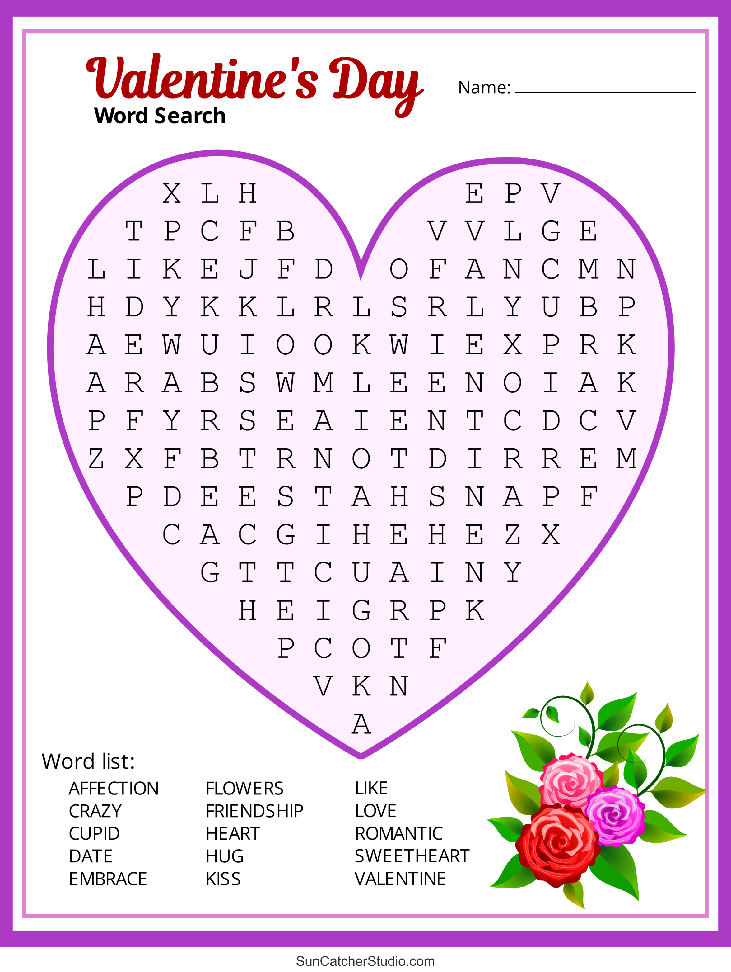 Valentine&amp;#039;S Day Word Search (Free Printable Pdf Puzzles) – Free for Valentine Word Search Printable Free