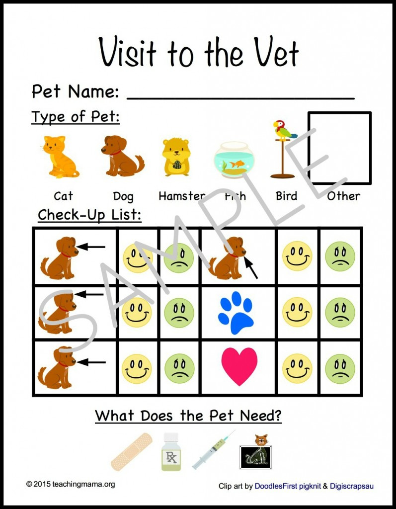 Vet Clinic Dramatic Play Activity regarding Vet Clinic Dramatic Play Free Printables