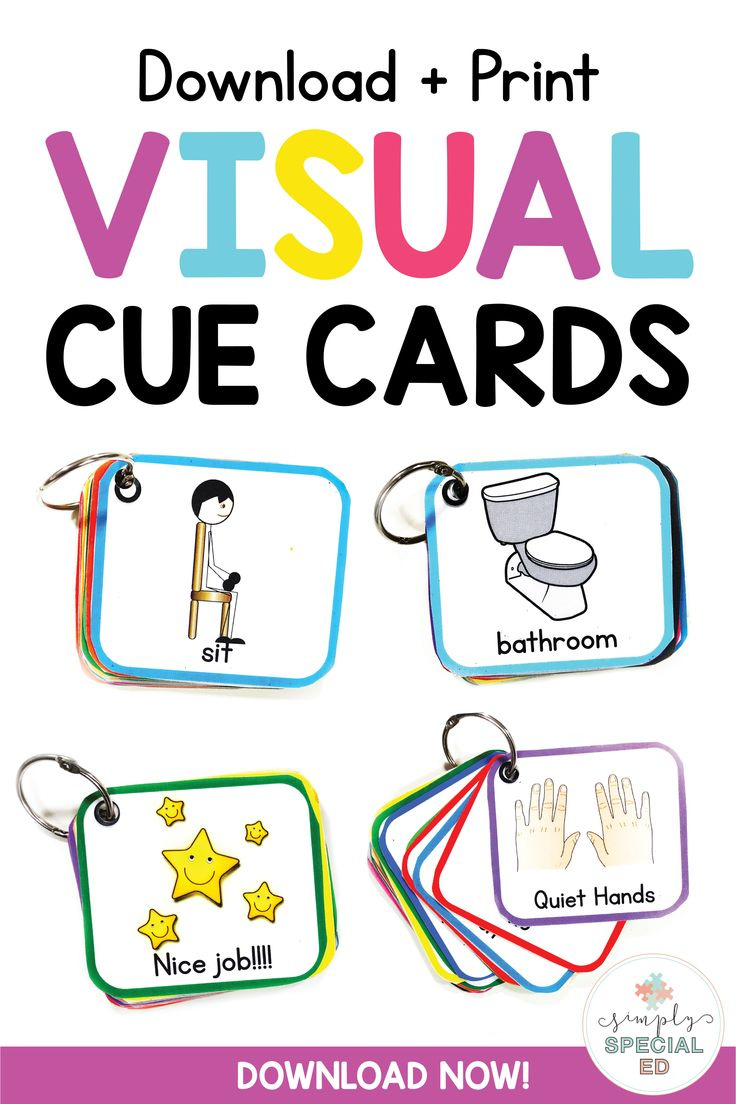 Visual Keychain | Cue Cards | Visual Lanyard | Behavior Supports within Lanyard Free Printable Visual Cue Cards For Autism