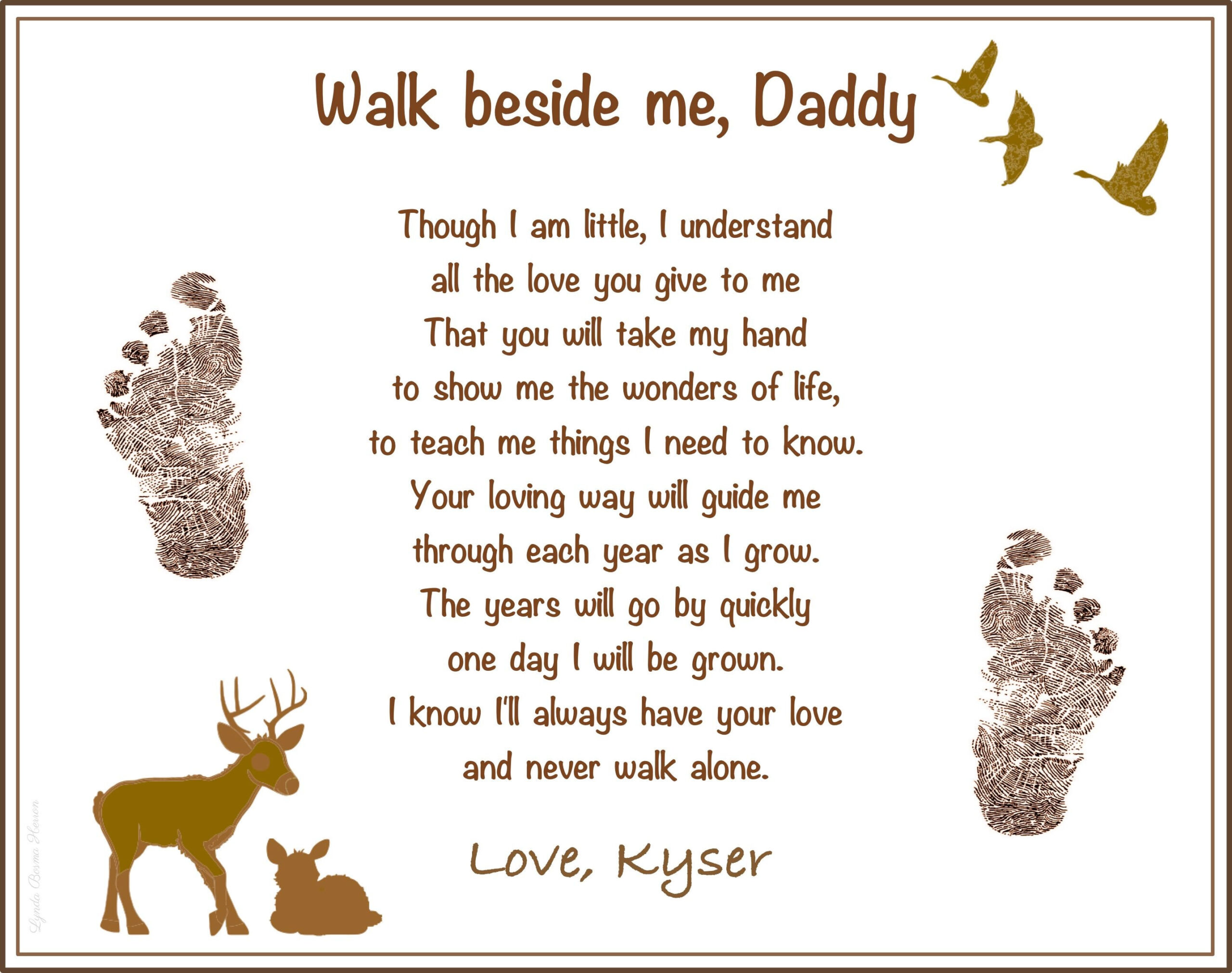 Walk Beside Me Daddy© Poem 8X10 Print Personalized With Baby&amp;#039;S regarding Walk with Me Daddy Poem Free Printable