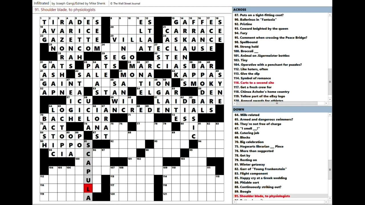 Wall Street Journal Wsj Crossword Puzzle 05-04-2024 throughout Wall Street Journal Crossword Printable