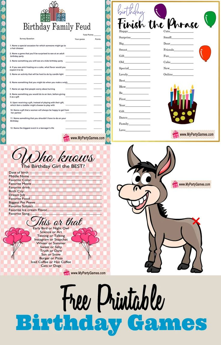 What Is Your Birthday Party Name? Free Printable Game - My Party Games for 60th Birthday Games Free Printable