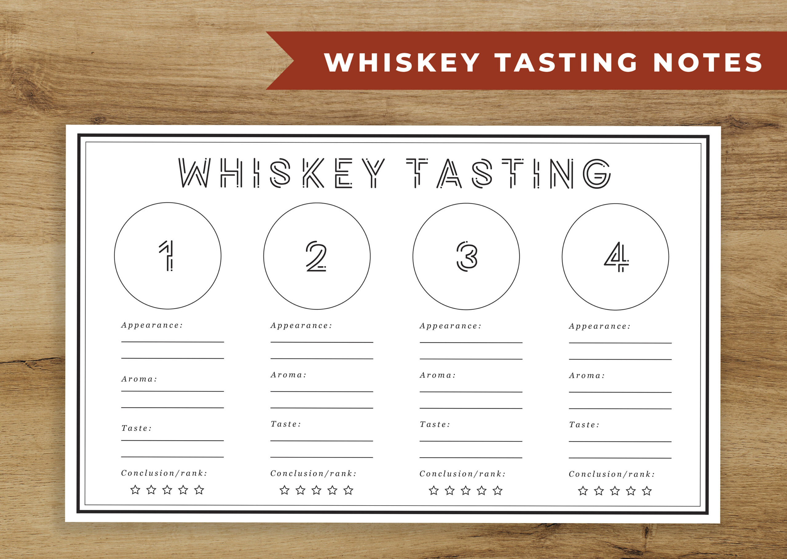 Whiskey Tasting Placemat, Printable Whiskey Tasting Score Card with Free Printable Whiskey Tasting Sheet Template