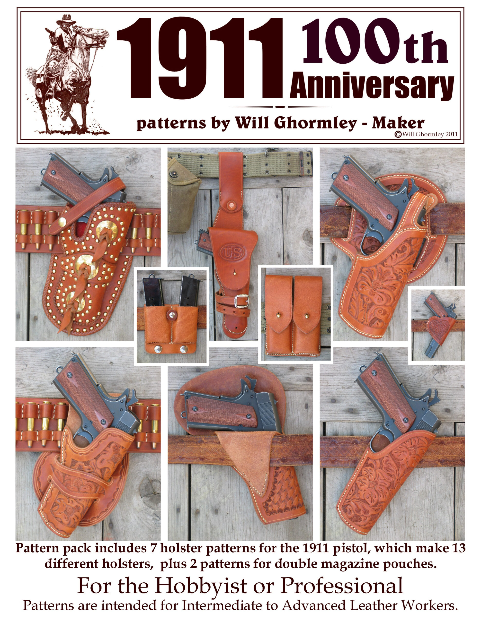 Will Ghormley - Maker, Old West Collection Patterns, Historically with Free Printable Leather Holster Patterns