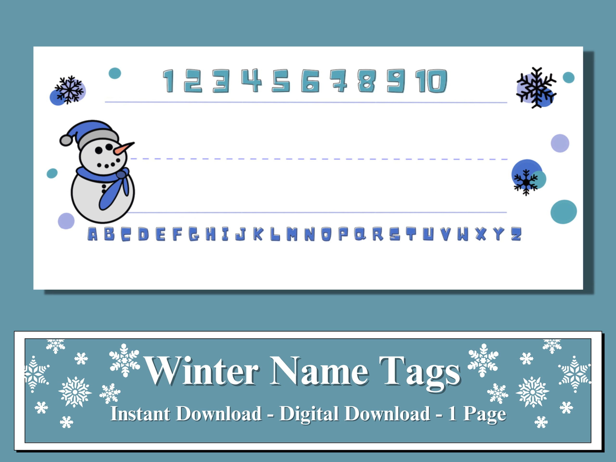 Winter Name Tags Instant Download Winter Printable Classroom Decor pertaining to Free Printable Winter Cubby Tags