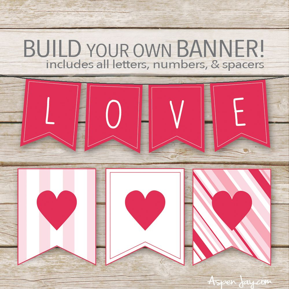 Xoxo Banner For Valentine&amp;#039;S Day {Free Printable} intended for Free Printable Valentine Banner