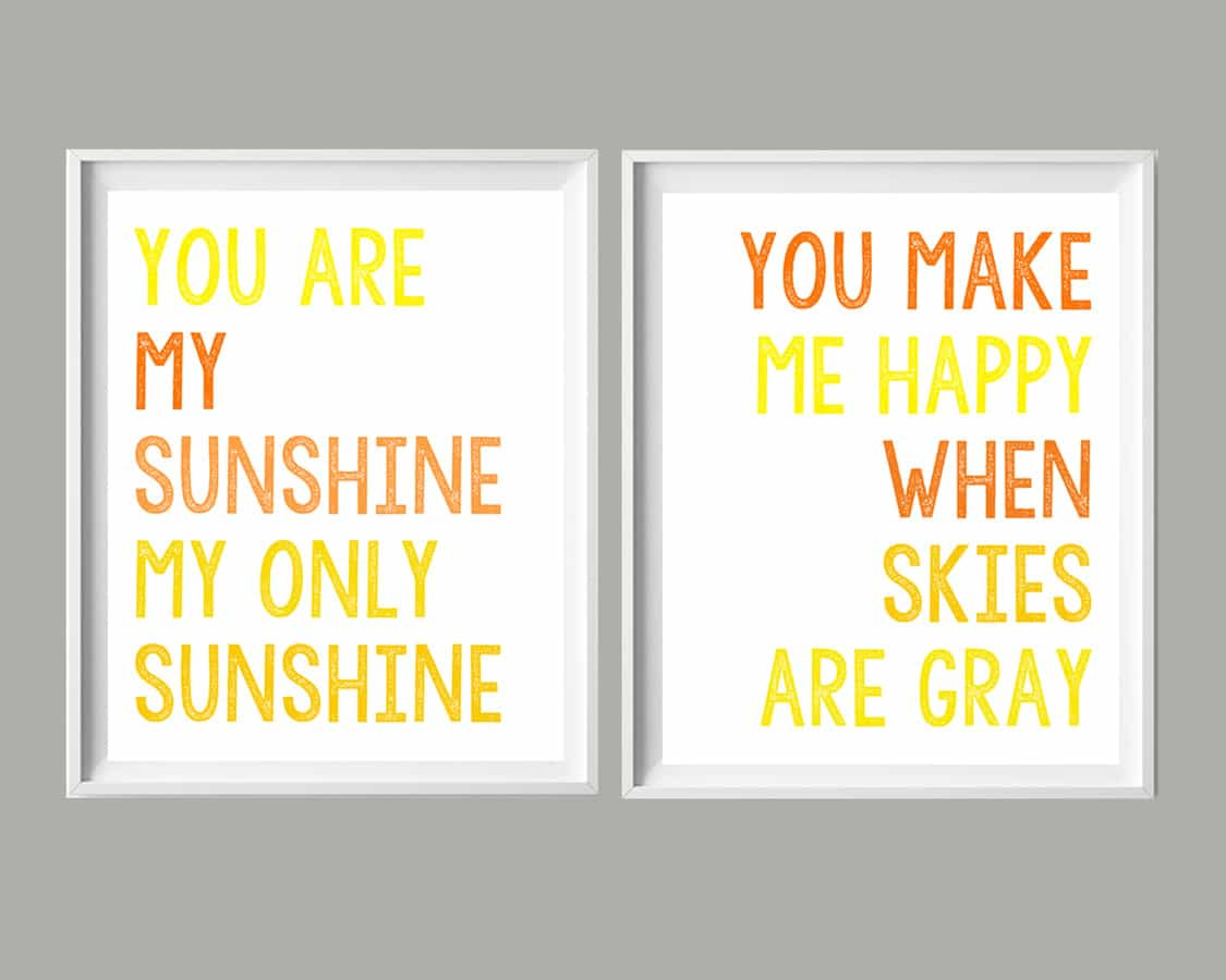 You Are My Sunshine Free Printables intended for You Are My Sunshine Free Printables