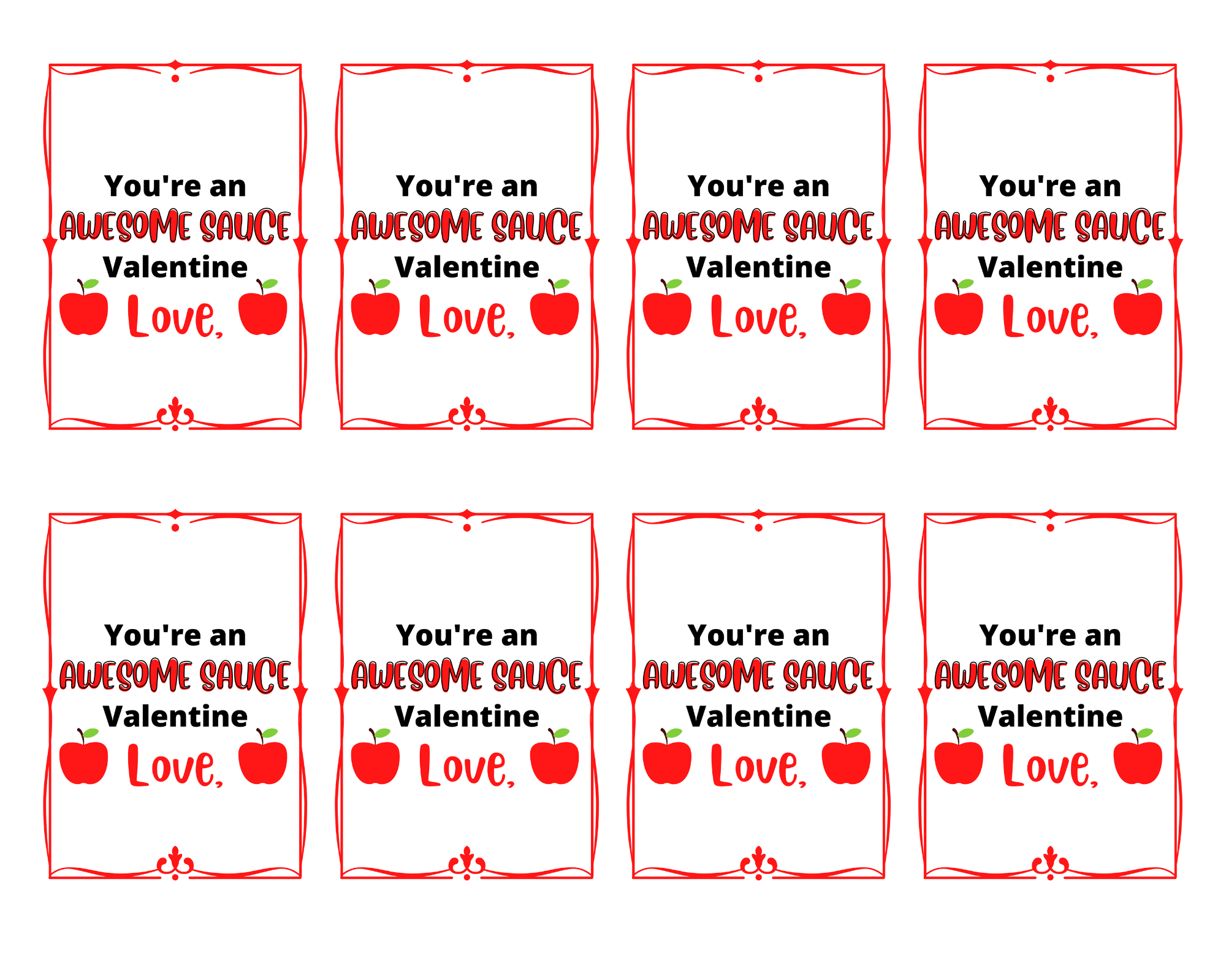 You&amp;#039;Re An Awesomesauce Valentine Free Printable - Big Bear&amp;#039;S Wife intended for Awesome Sauce Valentine Free Printable