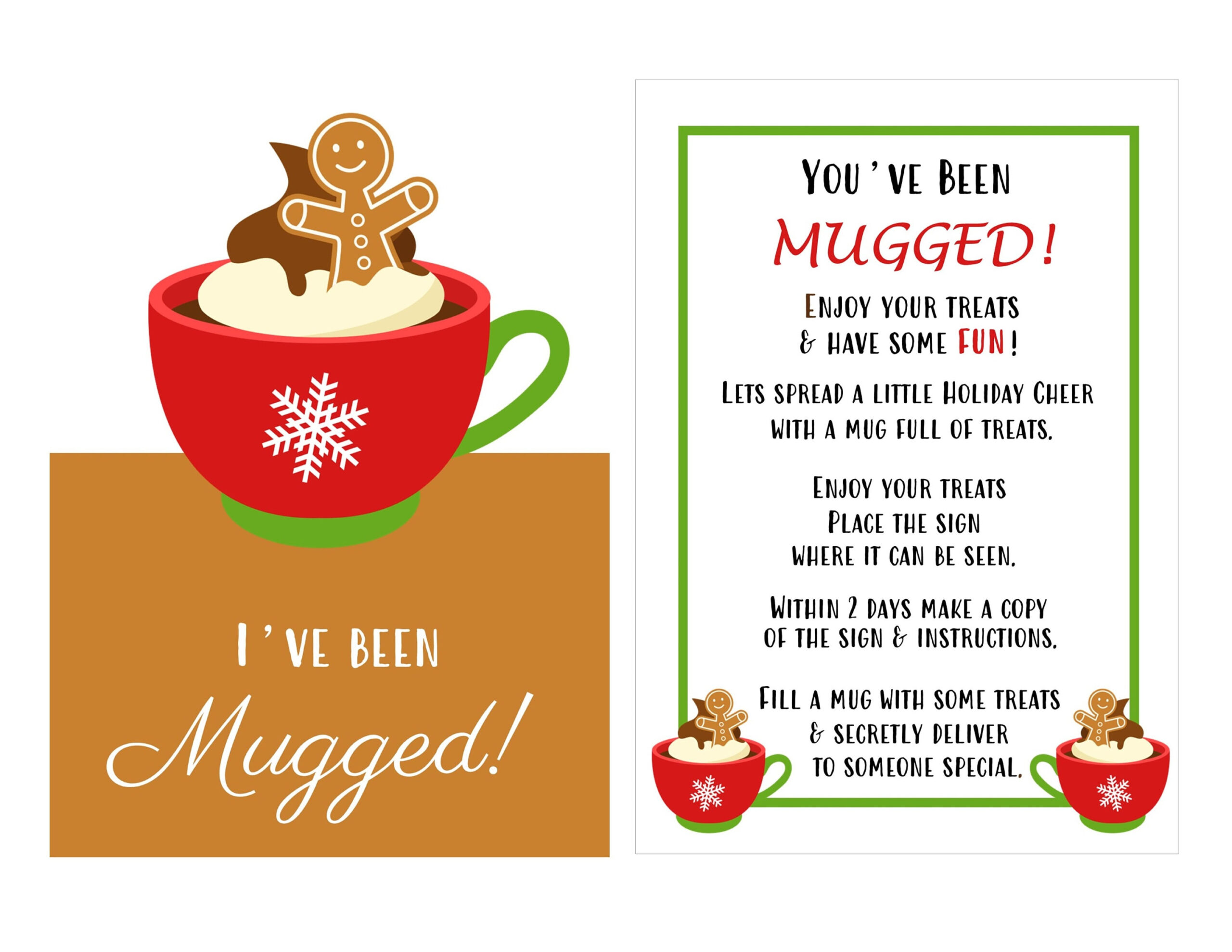 You&amp;#039;Ve Been Mugged Druckbare Anleitung, Zeichen, Und Leckerli in I Ve Been Mugged Free Printable