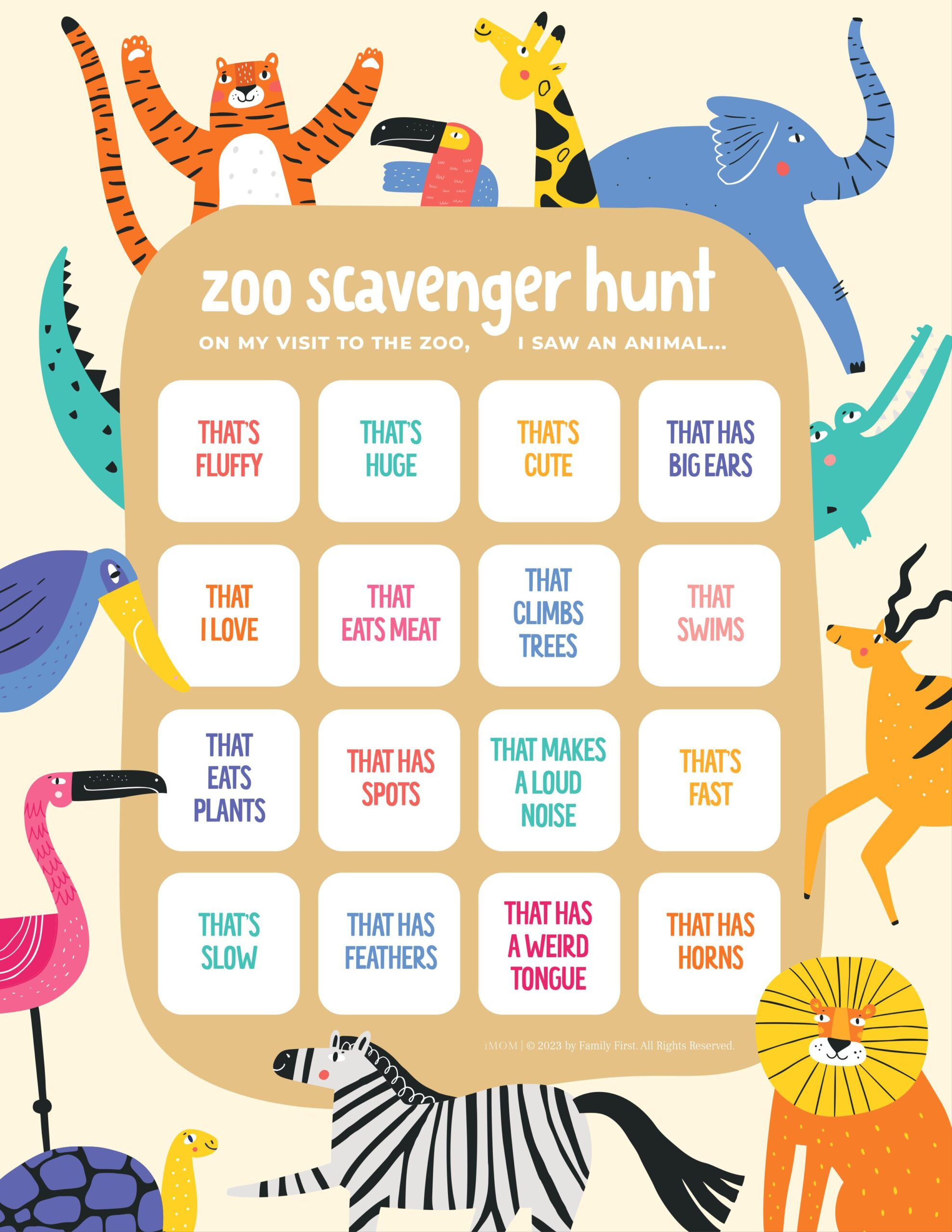 Zoo Scavenger Hunt - Imom throughout Free Zoo Scavenger Hunt Printable