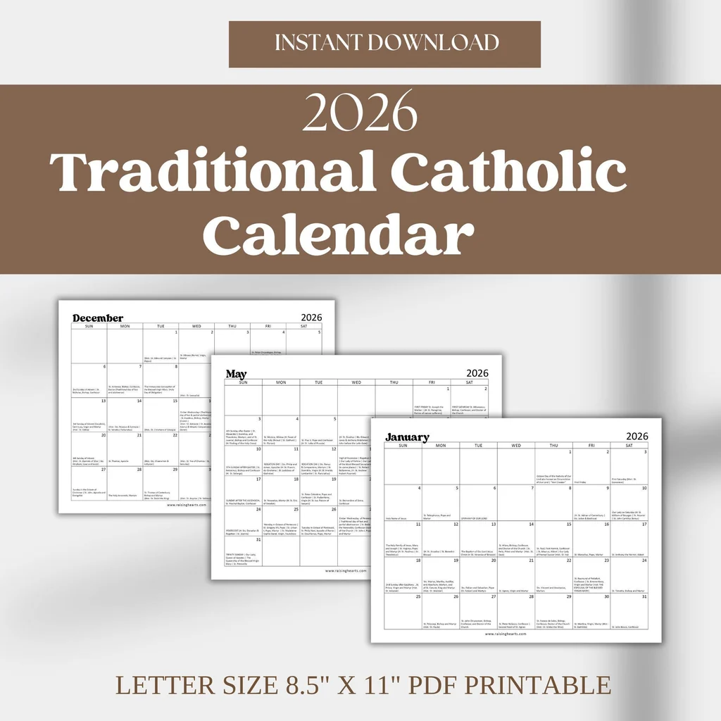free printable catholic calendar 2026