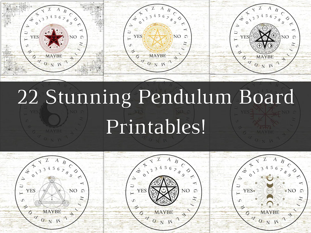22 Pack Pendulum Board Printable 22 Pack Pendulum Board Printable