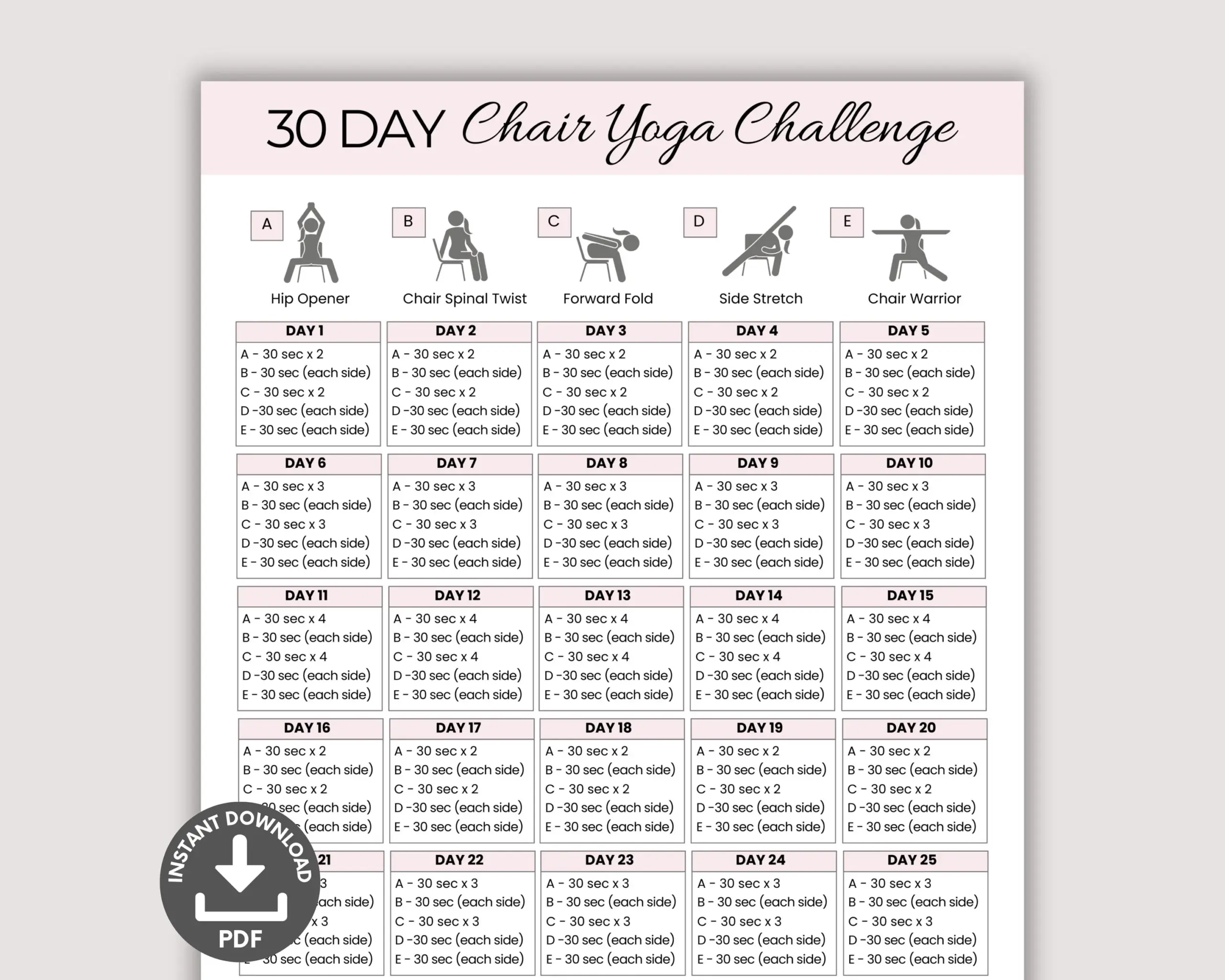30 Day Chair Yoga Challenge Quick Office 30 Day Chair Yoga Challenge Quick Office