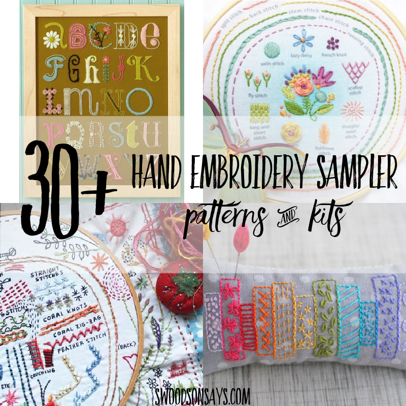 32 Hand Embroidery Sampler Patterns