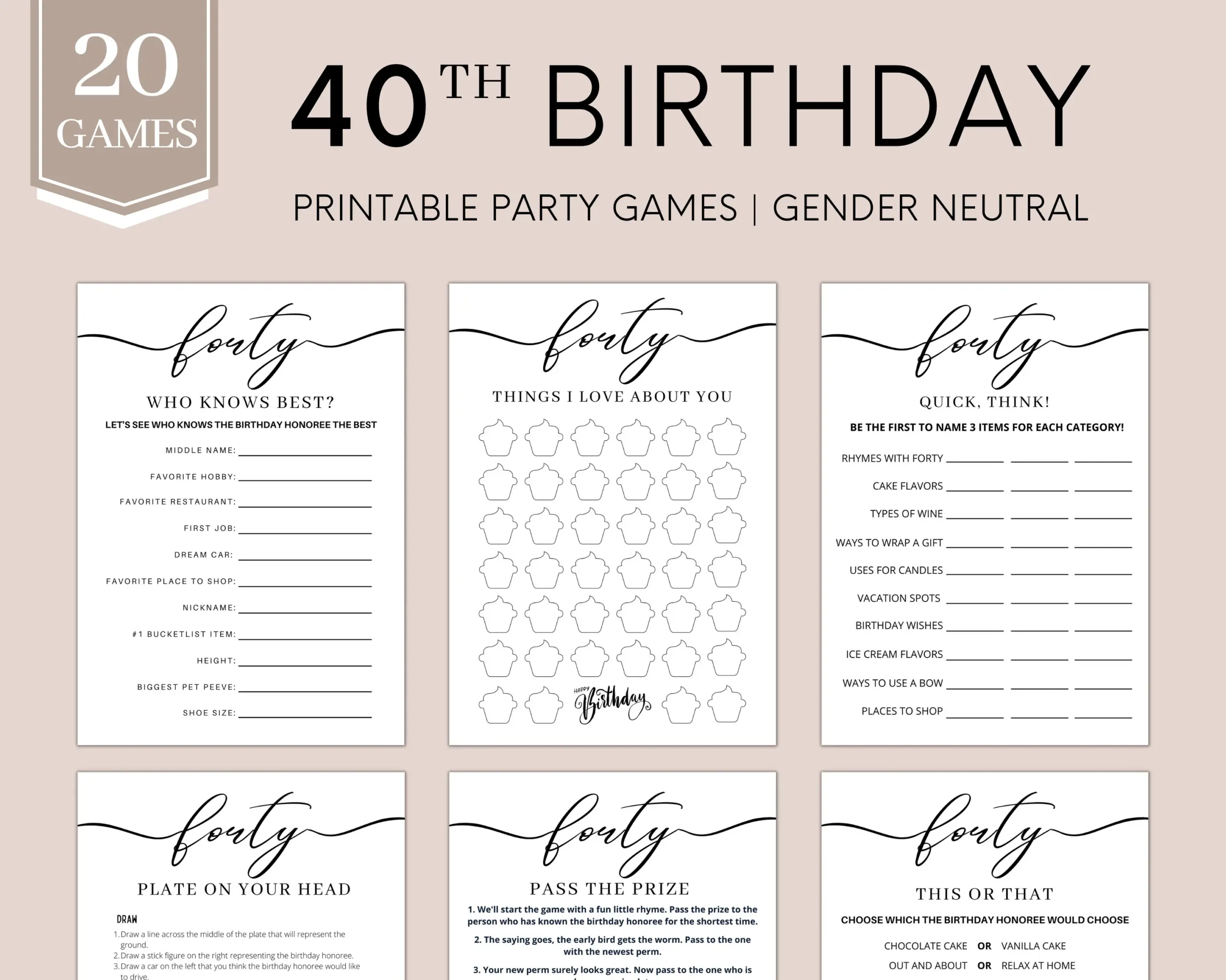 40th Birthday Games 40th Party Games 40th Birthday Games 40th Party Games