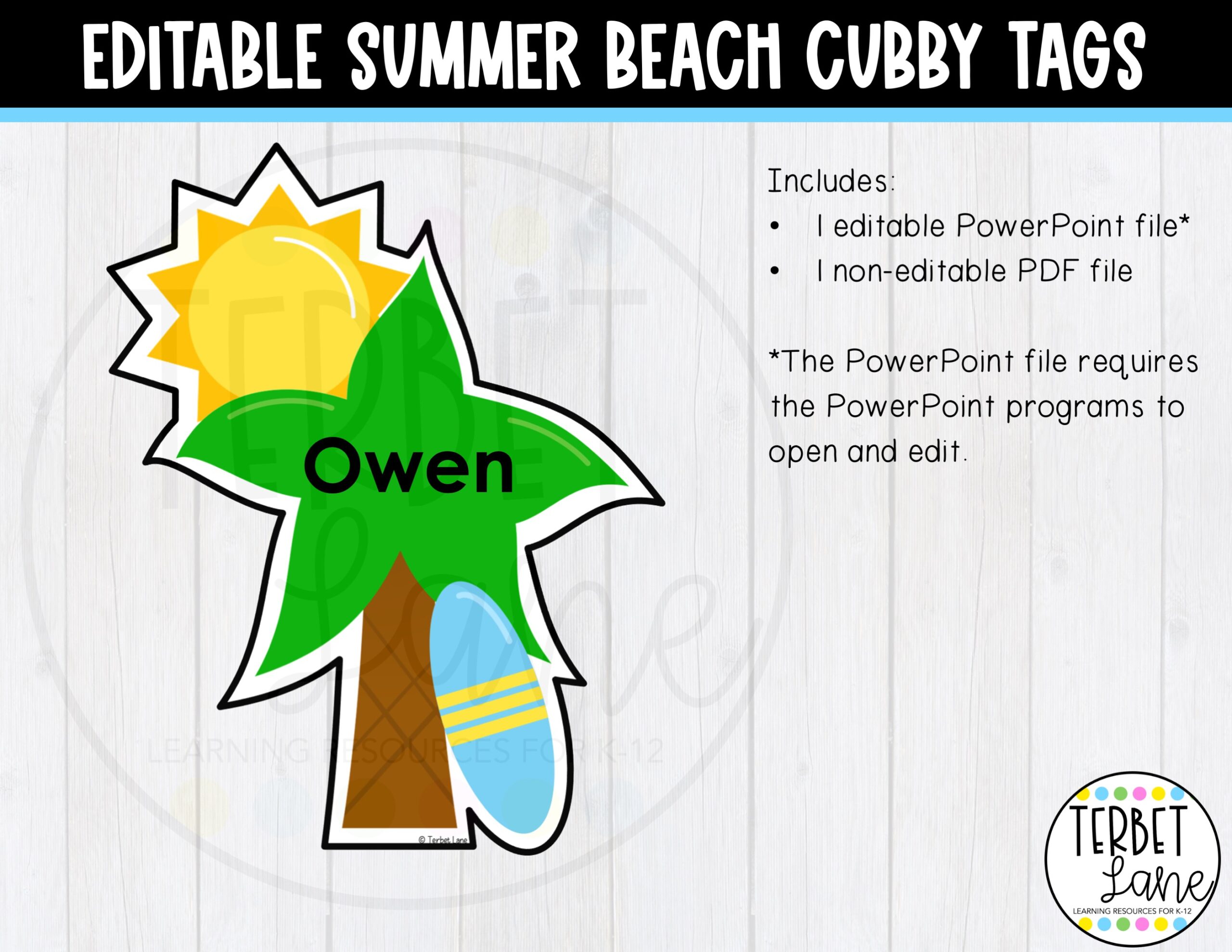 50 Off 24 Hrs Editable Summer Beach Cubby Tags Locker Labels