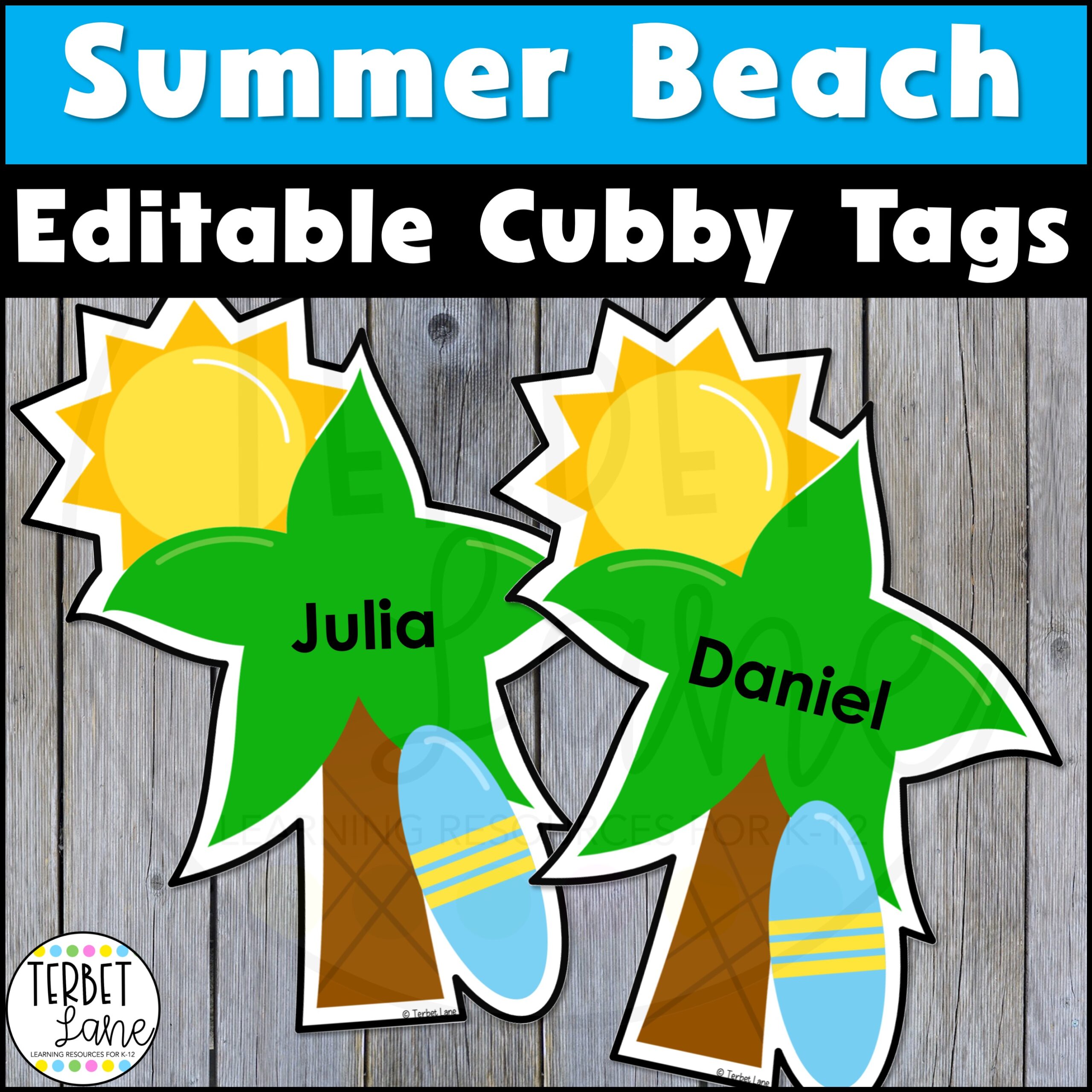 50 Off 24 Hrs Editable Summer Beach Cubby Tags Locker Labels