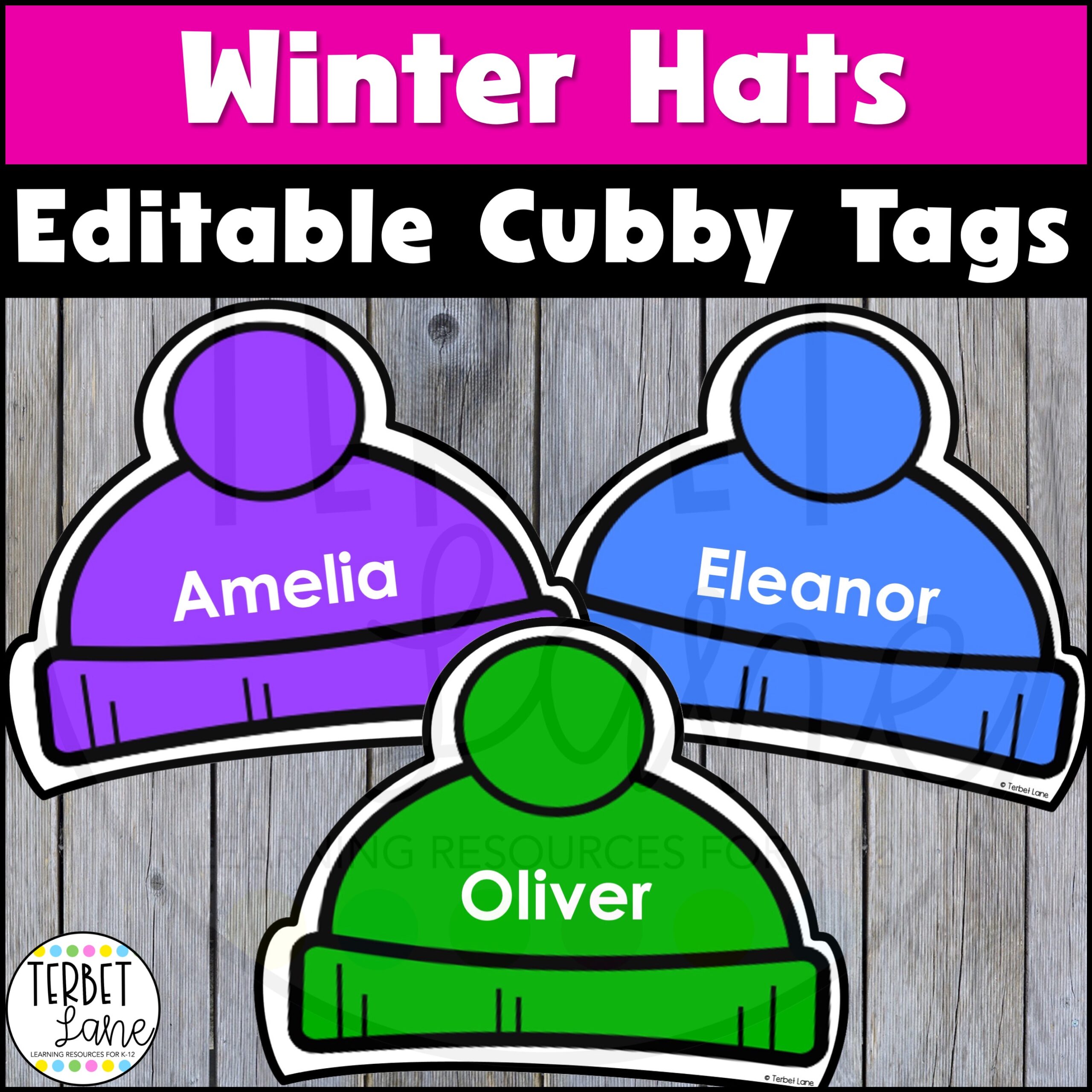 50 Off 24 Hrs Editable Winter Hats Cubby Tags