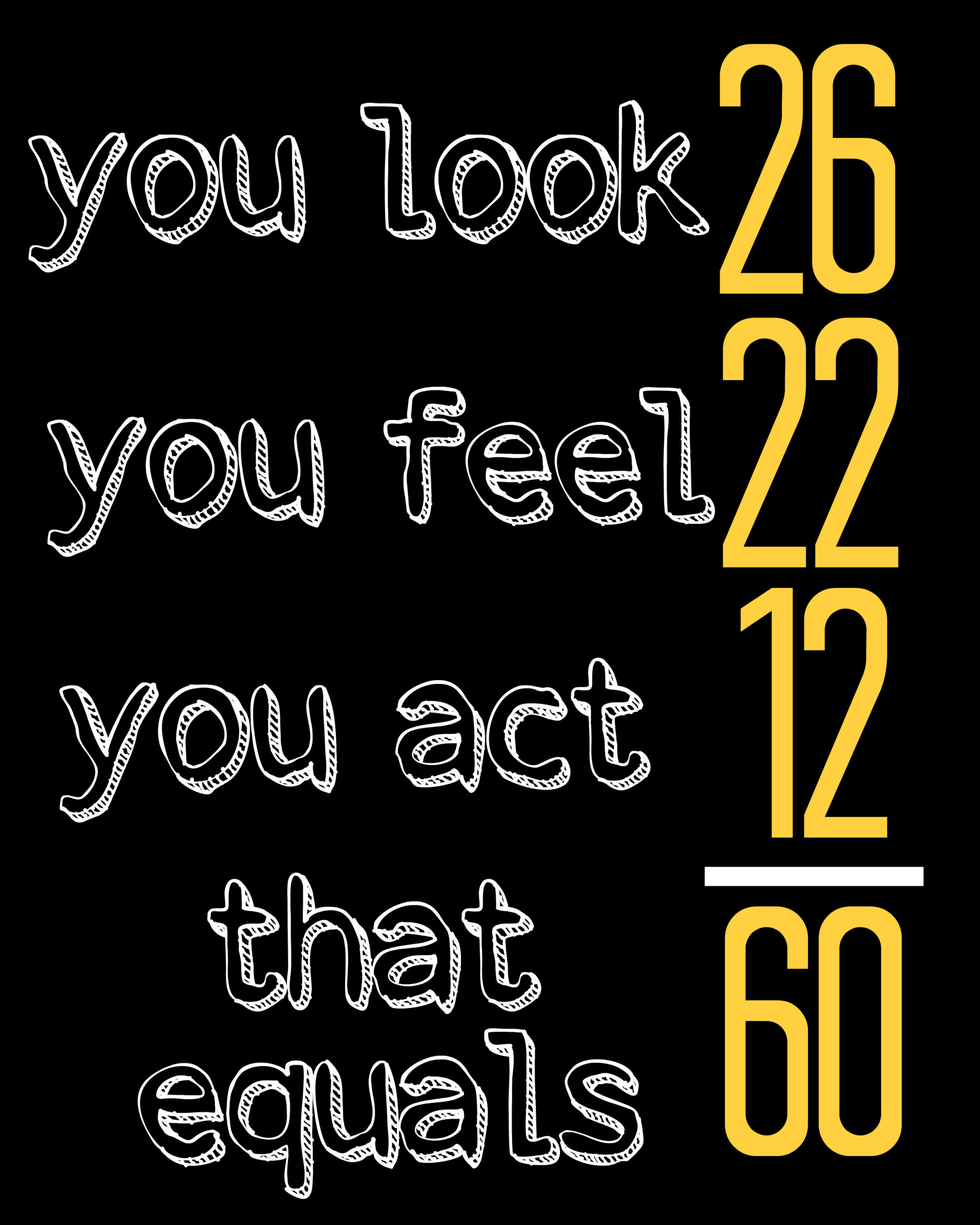 60th Birthday Math Sign Printable