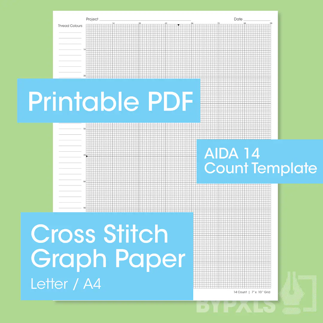 Aida 14 Count Cross Stitch Graph Paper