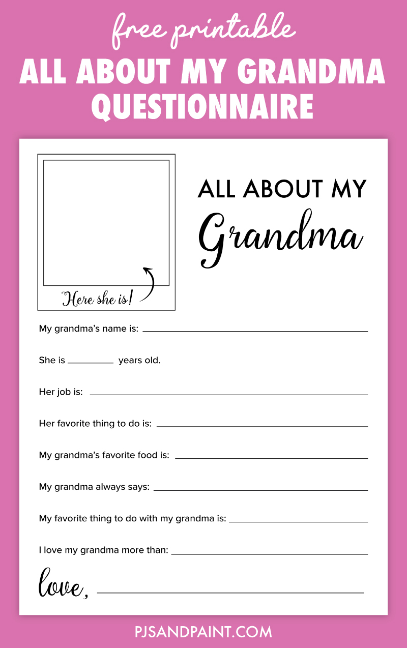 all about my grandma free printable all about my grandma free printable