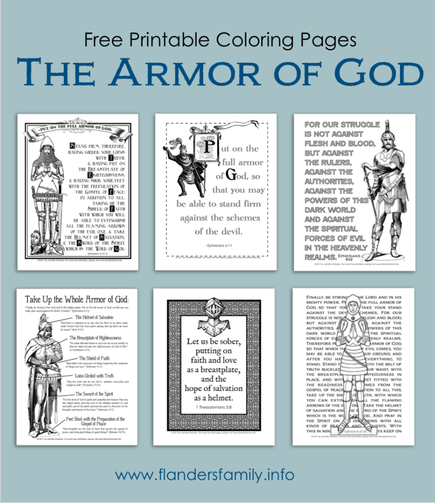 free armor of god printables