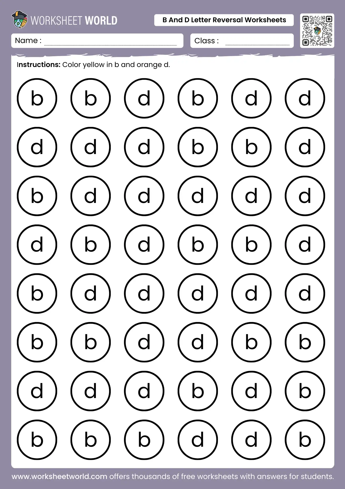 B And D Letter Reversal Worksheets B And D Letter Reversal Worksheets