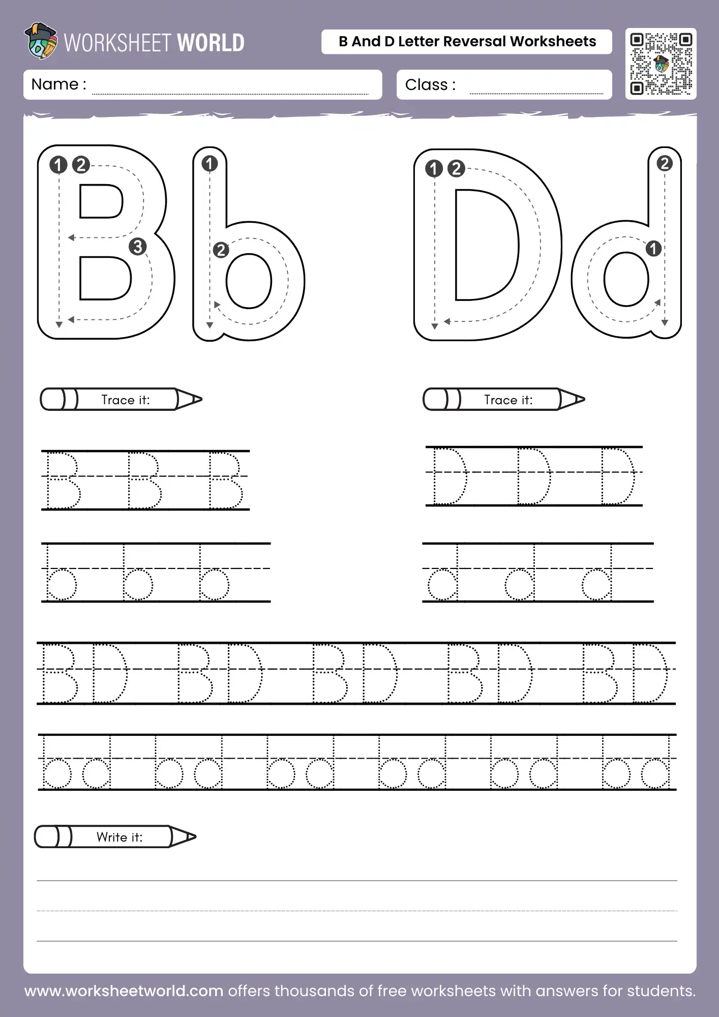 B And D Letter Reversal Worksheets B And D Letter Reversal Worksheets
