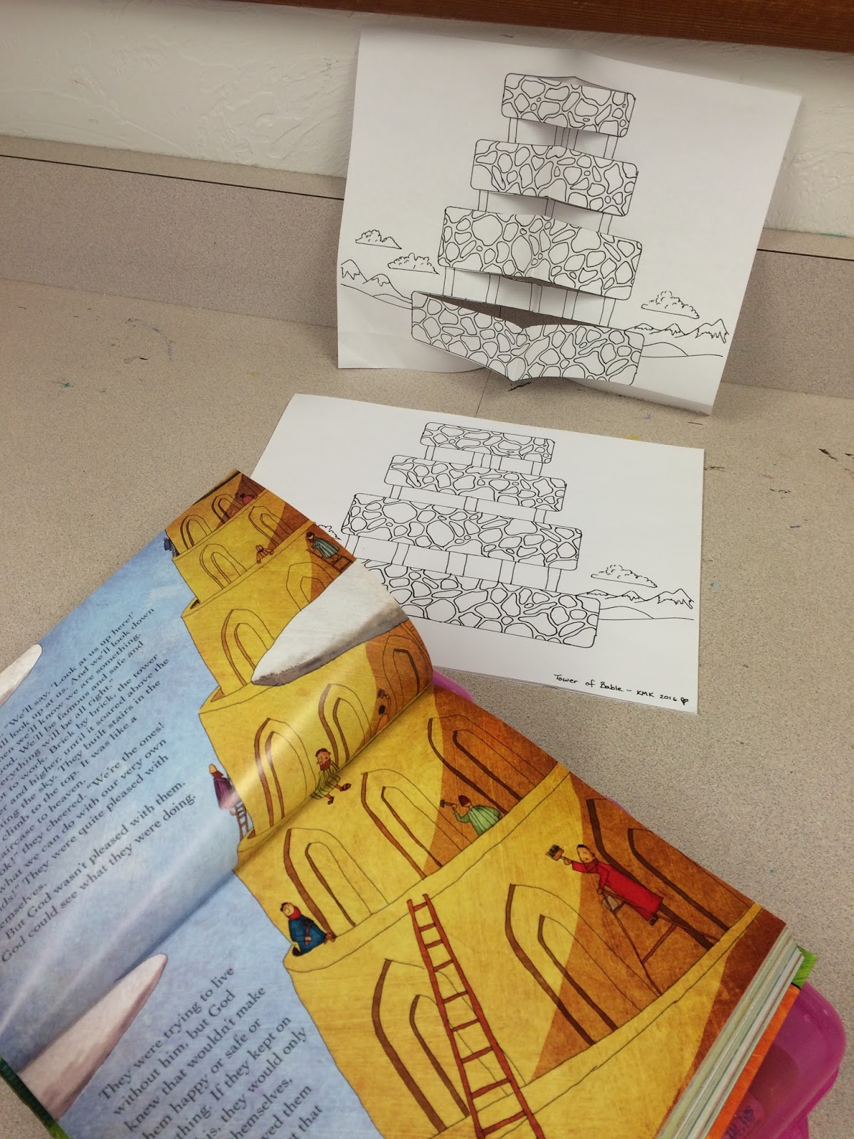 Babels Tower Free Pop Up Coloring Page