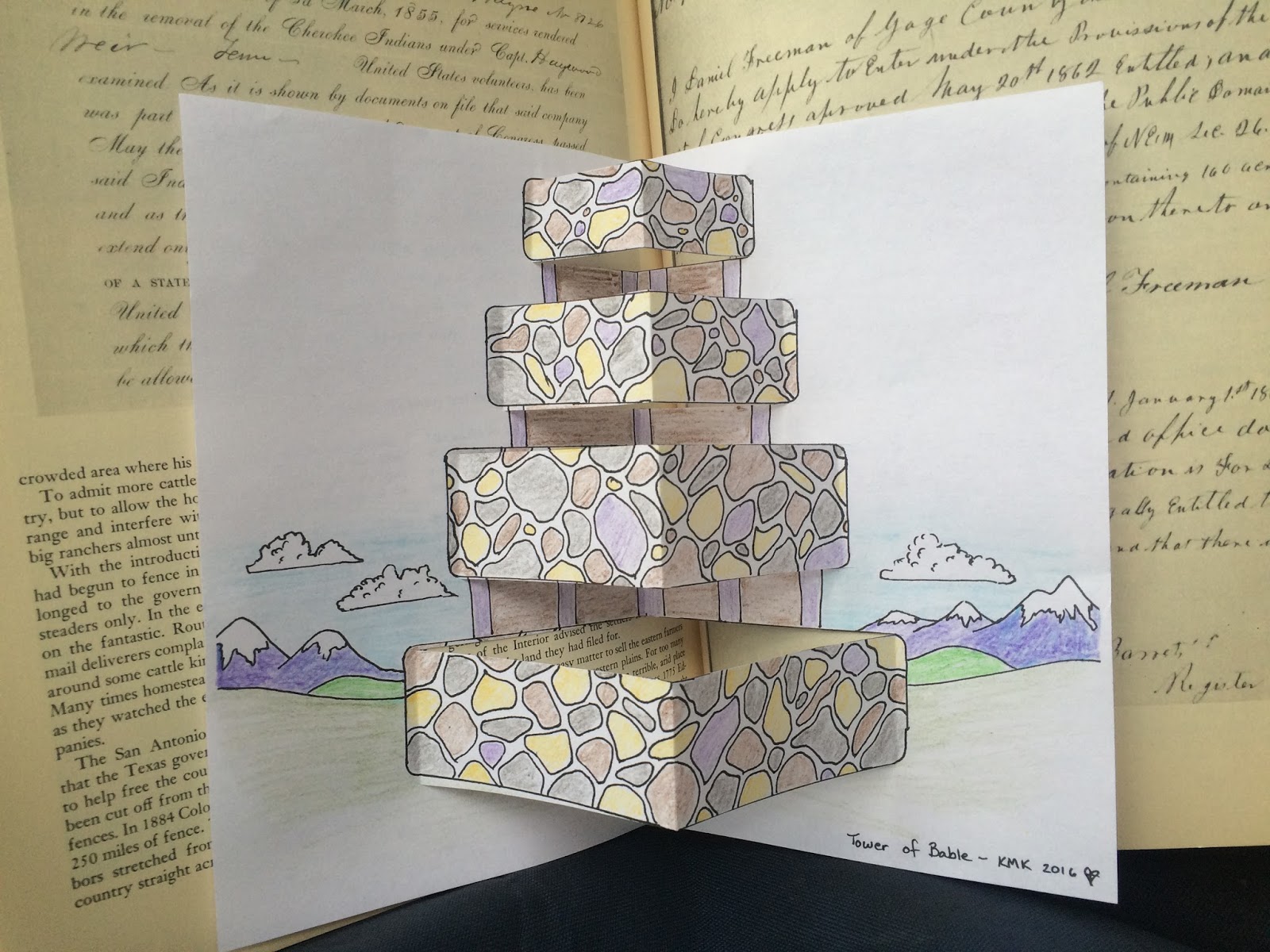 Babels Tower Free Pop Up Coloring Page