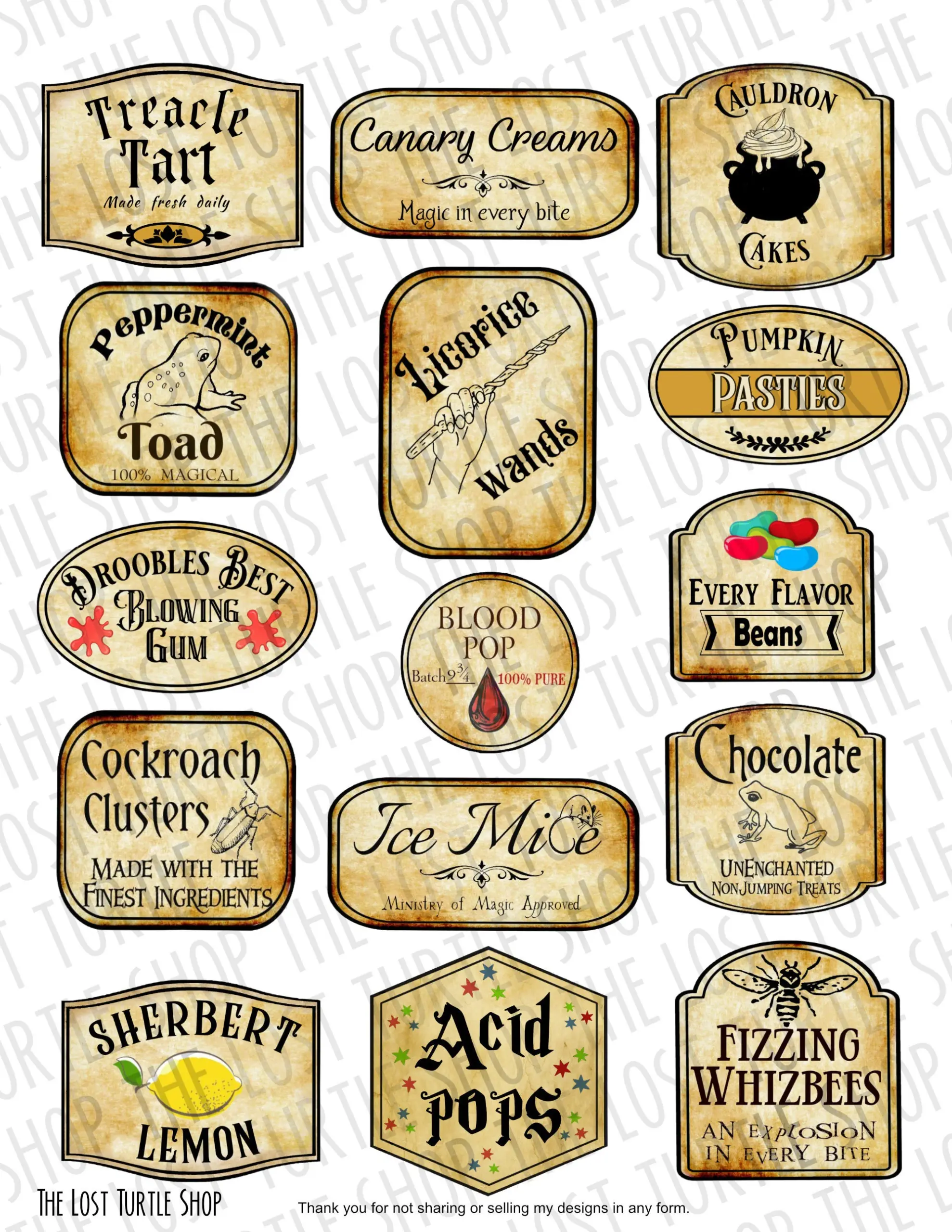 Bertie Botts Label Bertie Botts Label