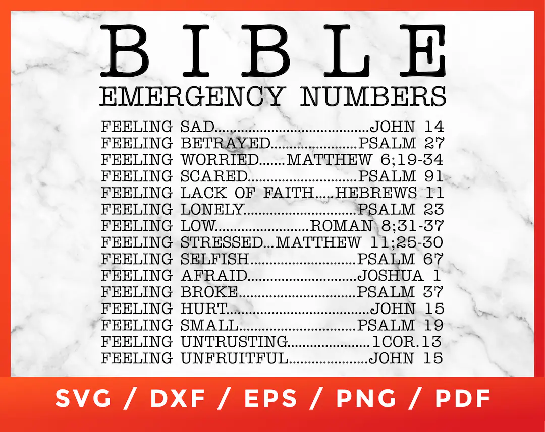 Bible Emergency Numbers Svg Bible