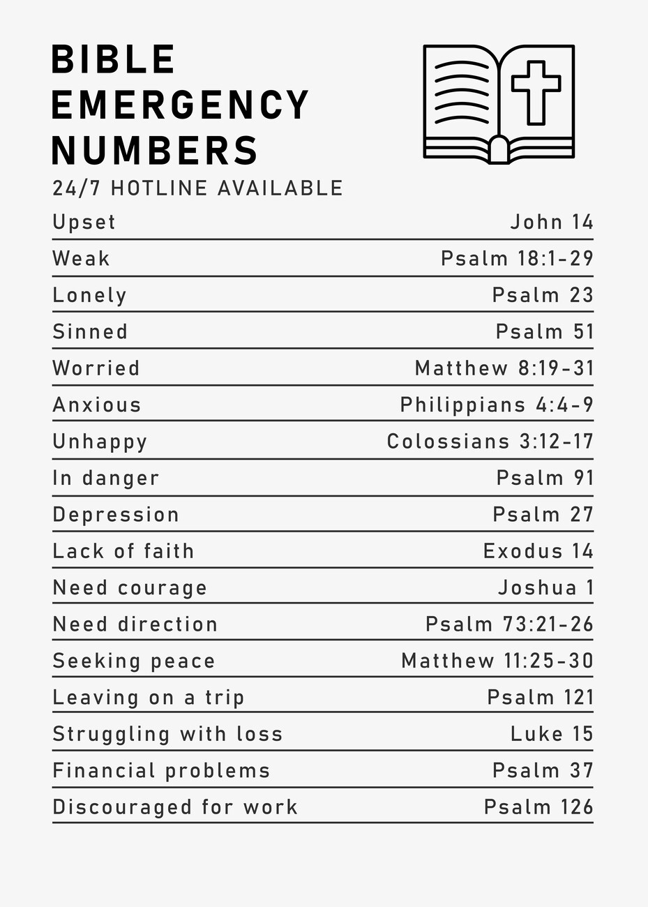 Bible Emergency Numbers V178203