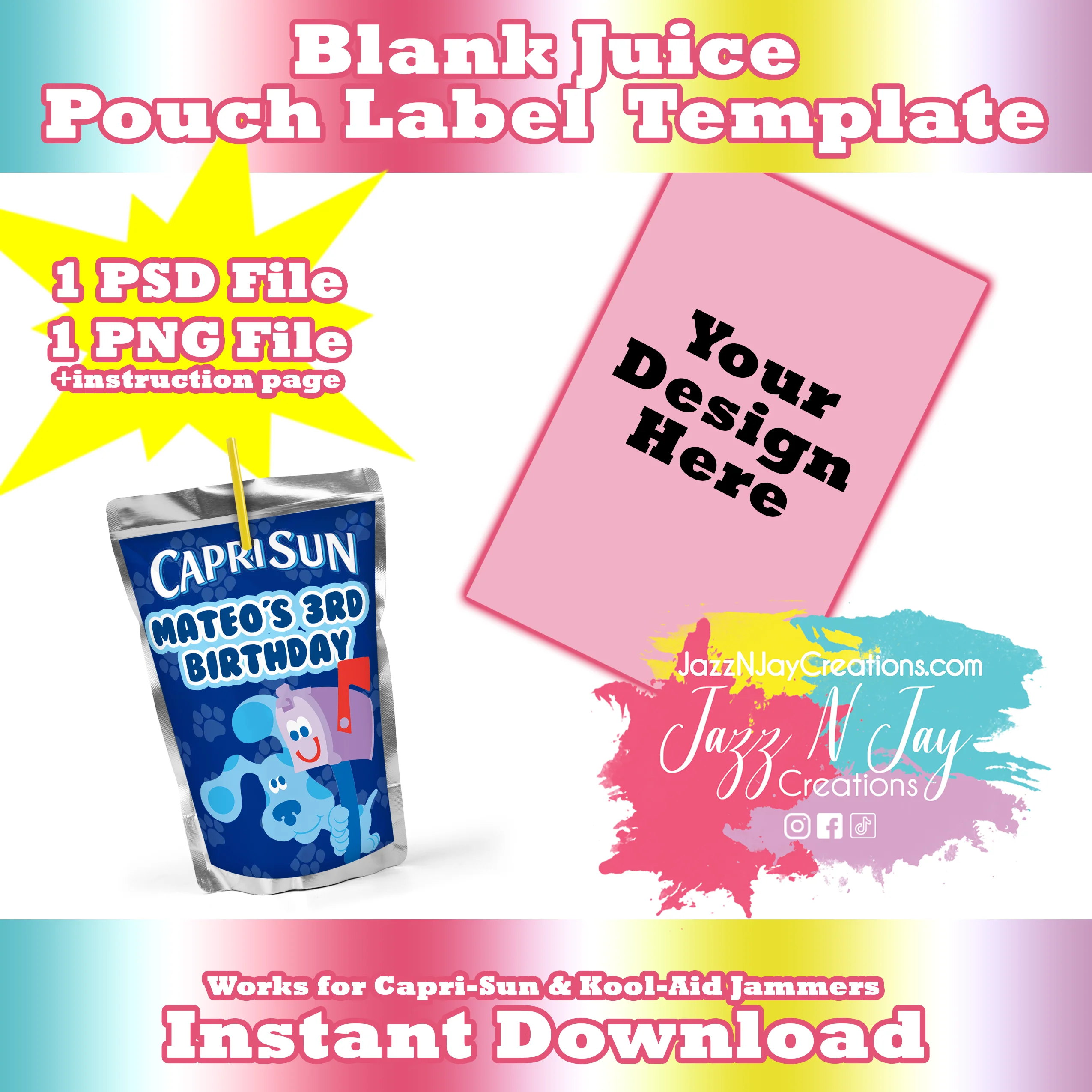 Blank Caprisun Juice Pouch Label Template Blank Caprisun Juice Pouch Label Template