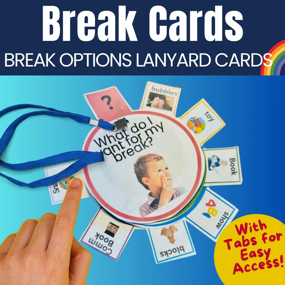 lanyard free printable visual cue cards for autism