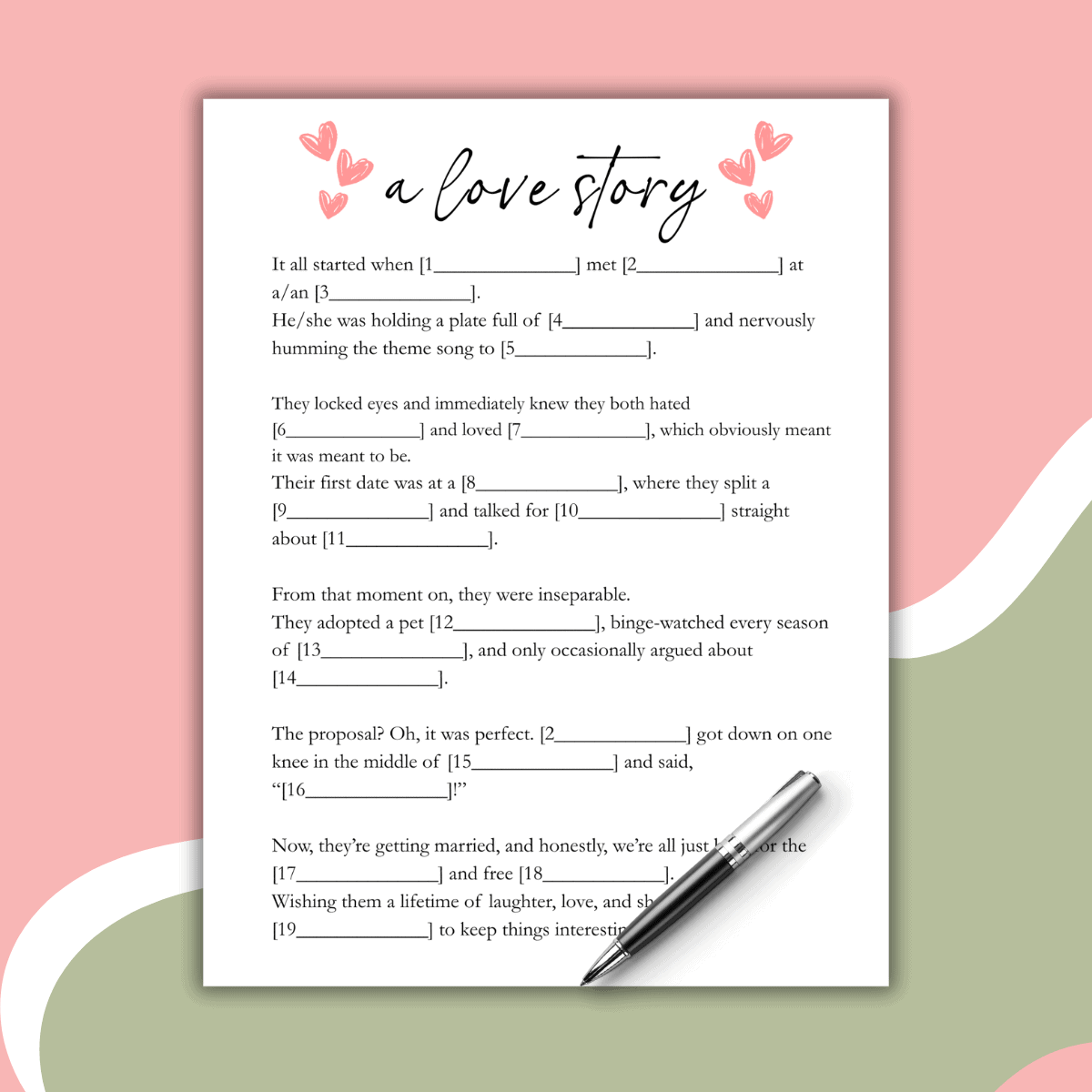 Bridal Shower Mad Lib
