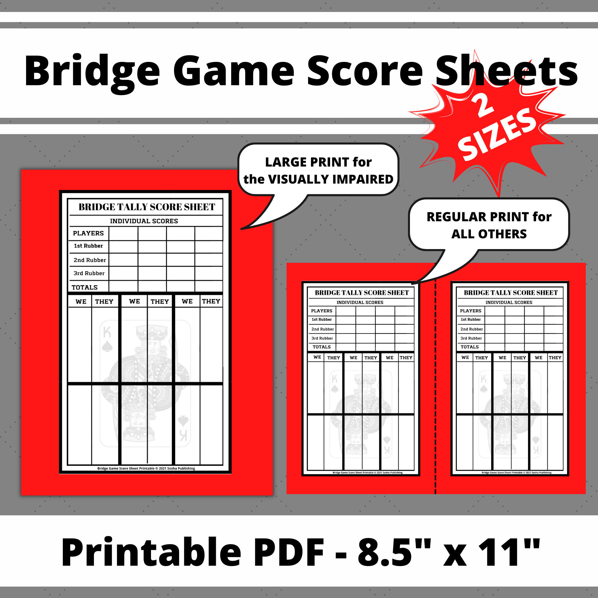 free printable party bridge tallies