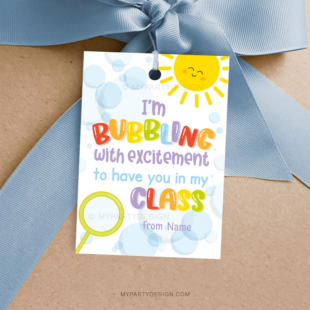 Bubbles Back To School Gift Tag Printable Pdf