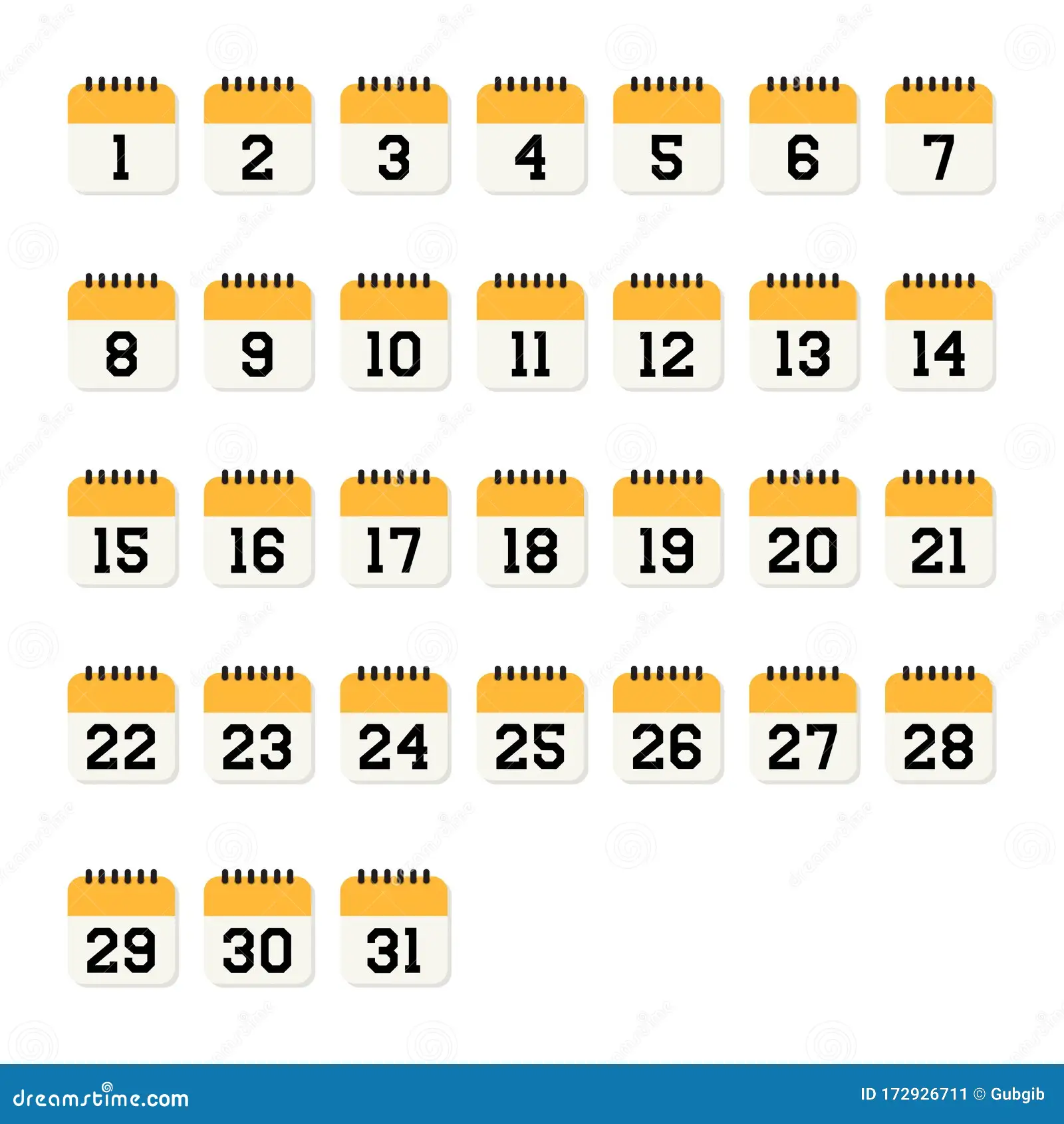 Calendar Number Flat Icon White Background Vector Illustration Image172926711
