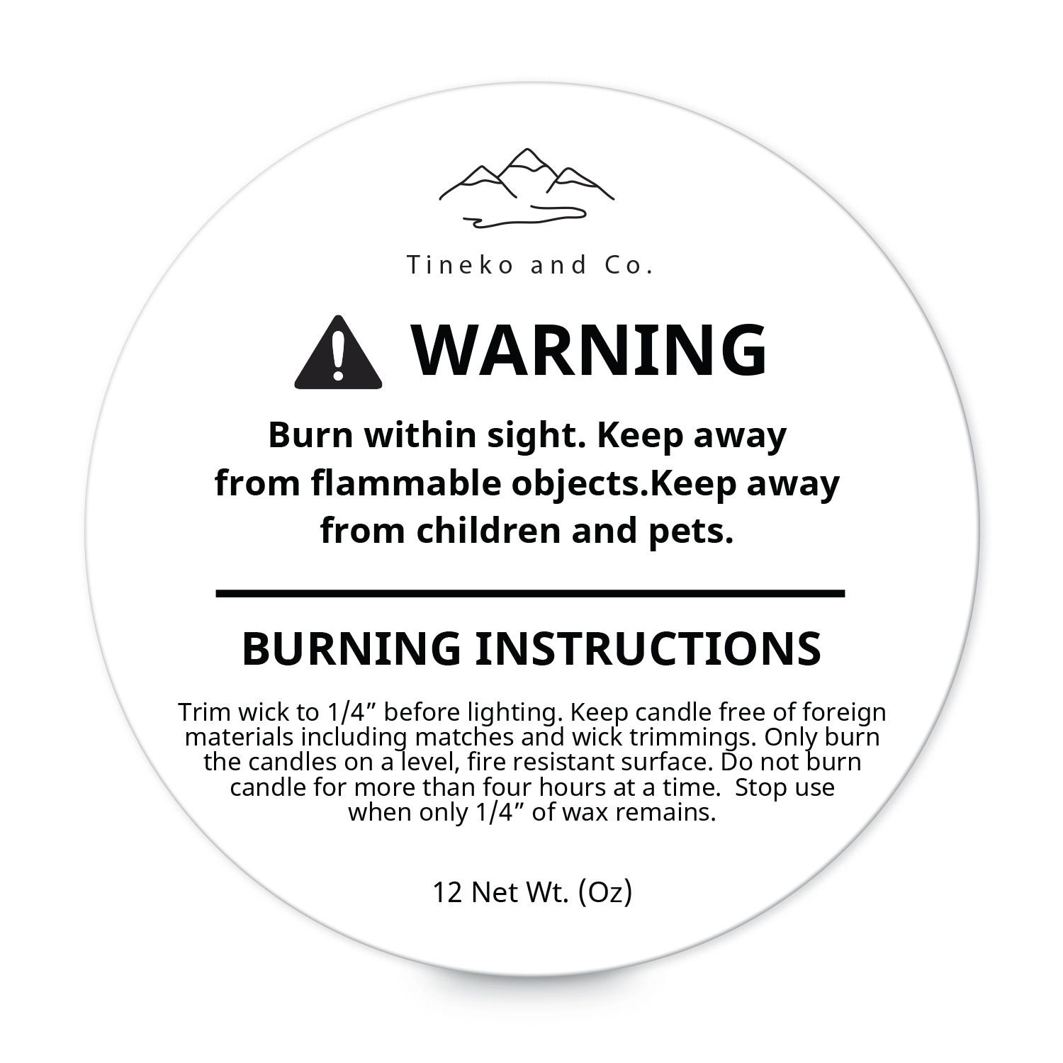 free printable wax melt warning labels
