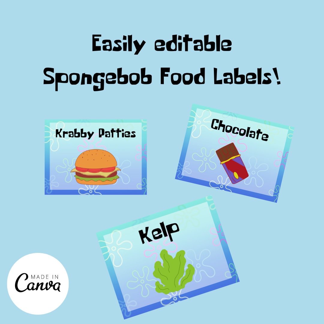 Cartoon Under The Sea Food Labels
